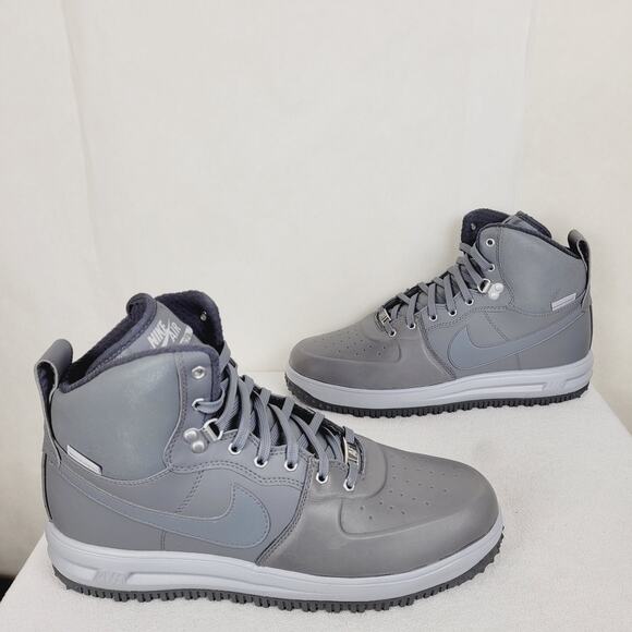 New Dead Stock Lunar Force 1 sneaker boot cool grey mens size 12 2014 - Picture 1 of 8